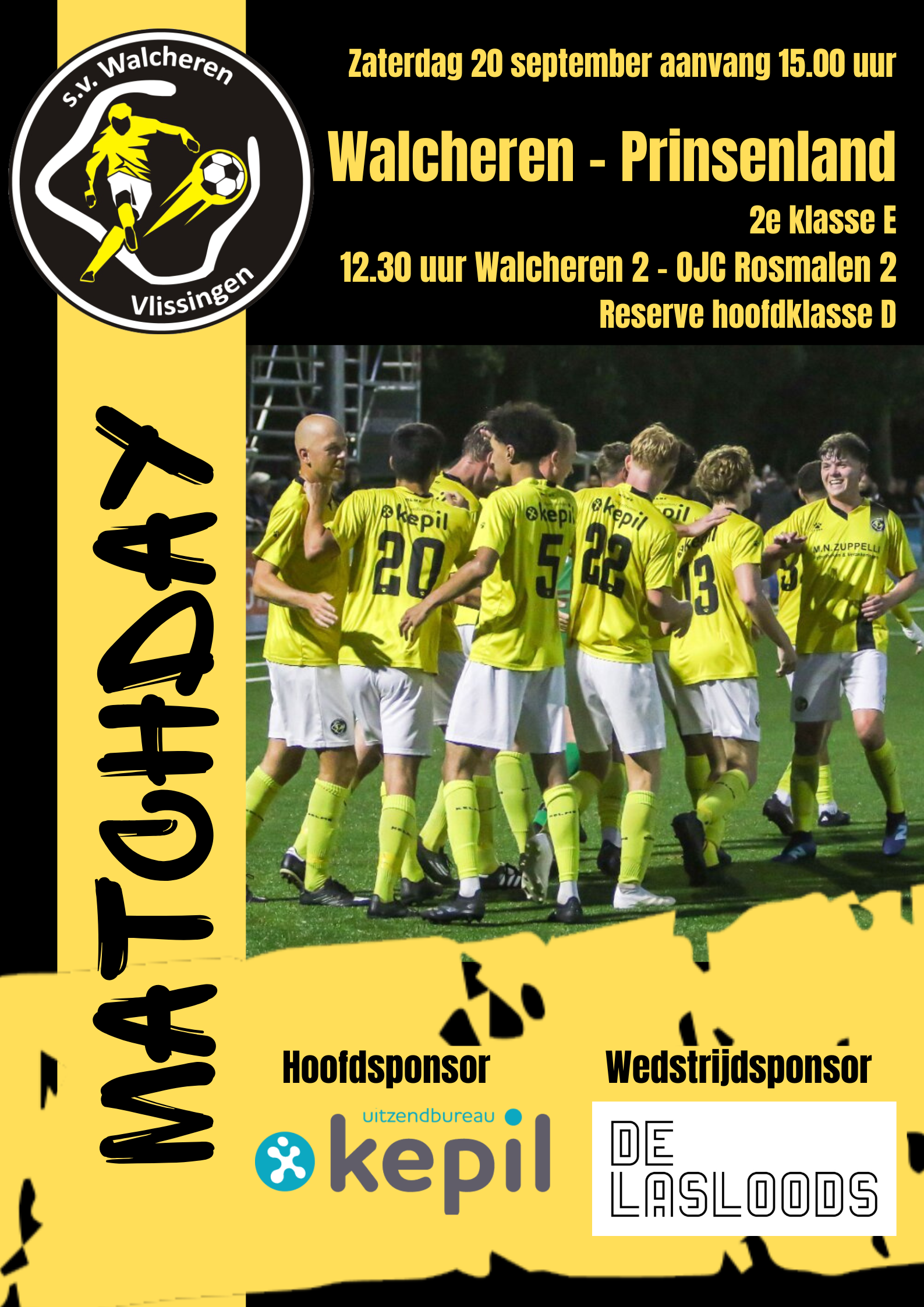 Voorbeschouwing: Walcheren - Prinsenland Zaterdag 20 september – Competitie Start!